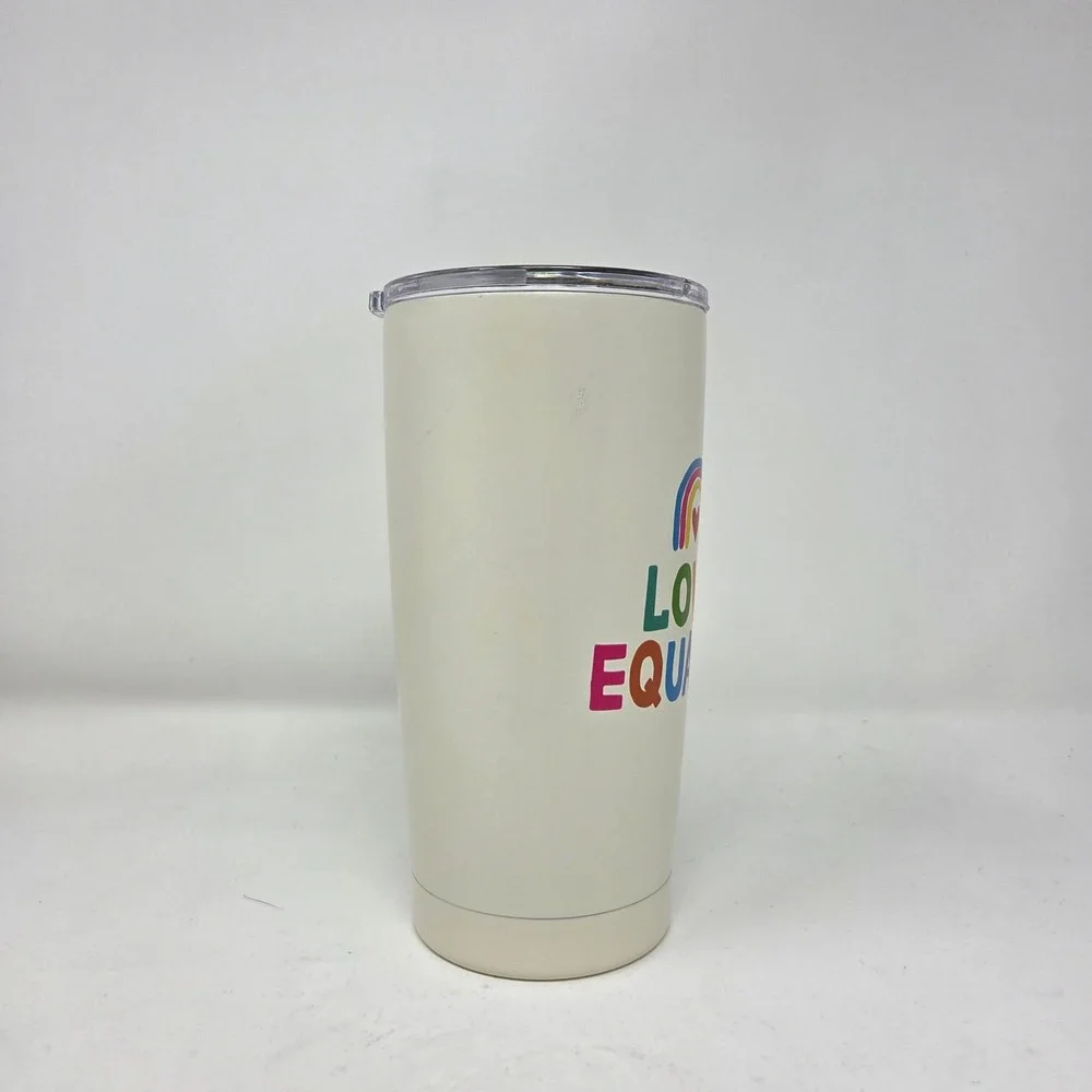 Love‎ Equally Tumbler 17oz White Rainbow Insulated Stainless OCS Designs